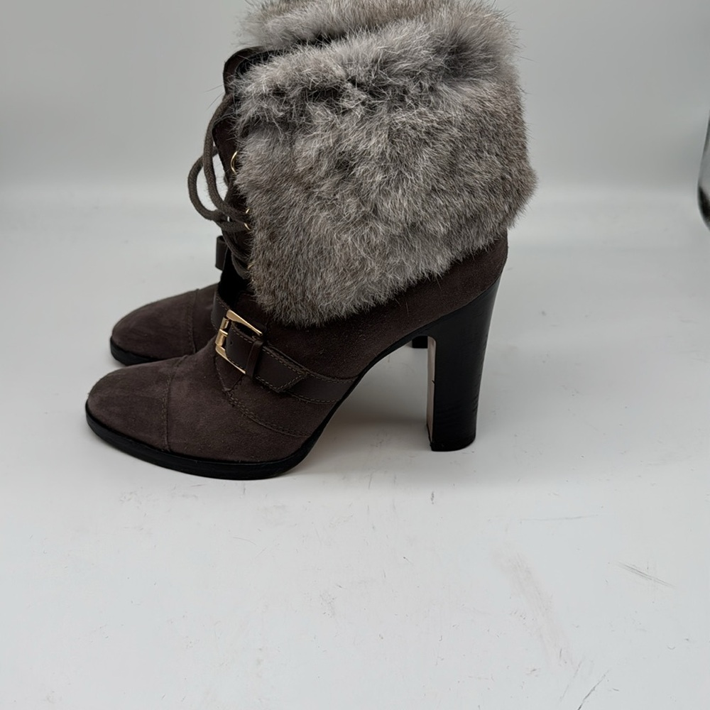 Aquatalia suede boots with fur trim 7 1/2